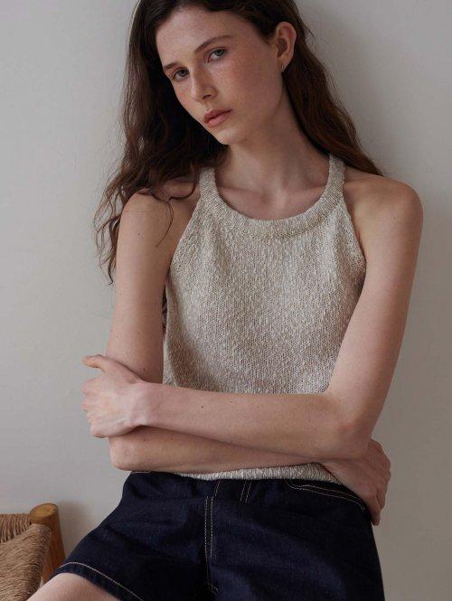 Halter linen sleeveless (natural)