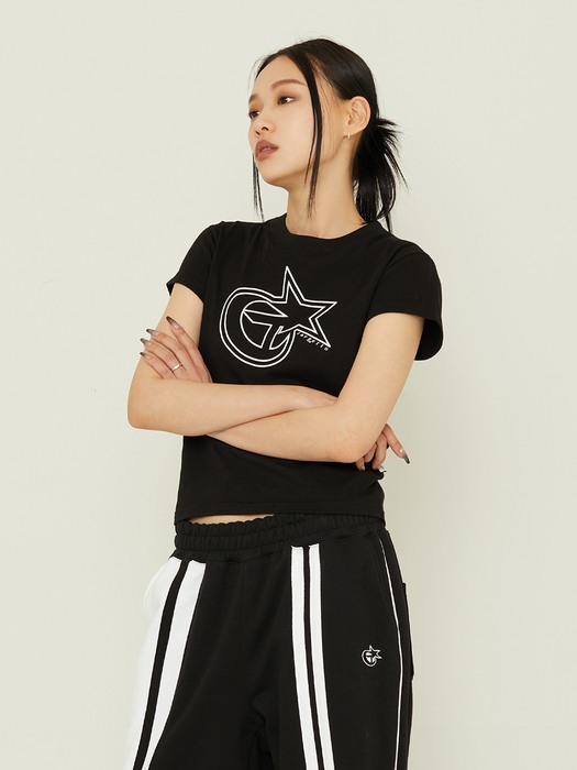 SPORTY LOGO BABY TEE SHIRT_BLACK