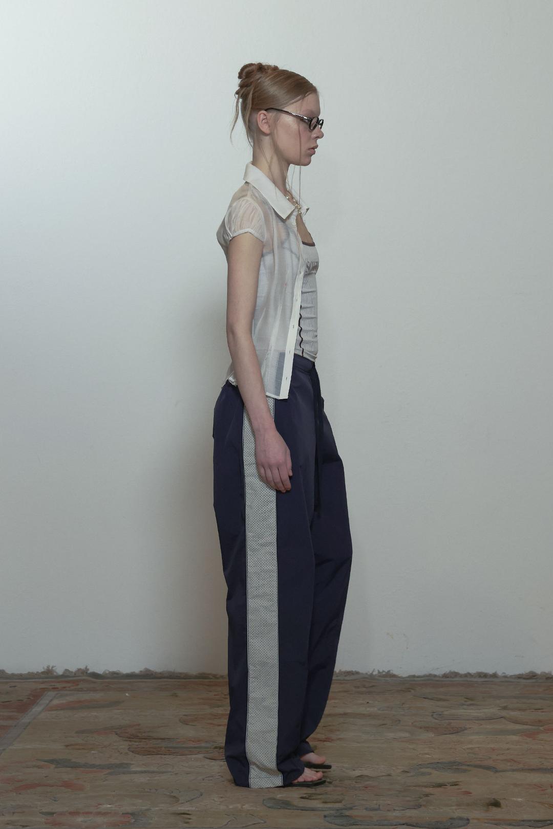 Mesh Nylon Track Pants navy