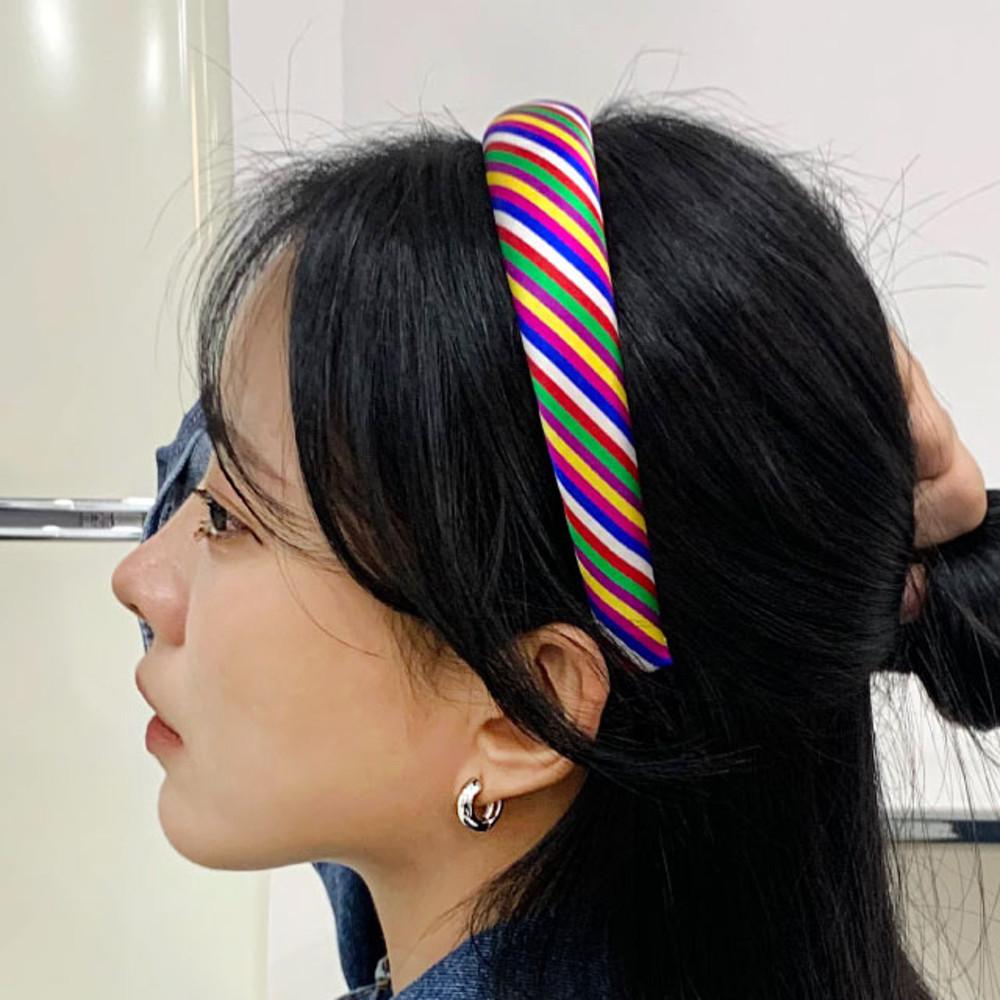 귀안아픈머리띠 외국인친구선물 성인한복머리띠 색동 한복헤어장식