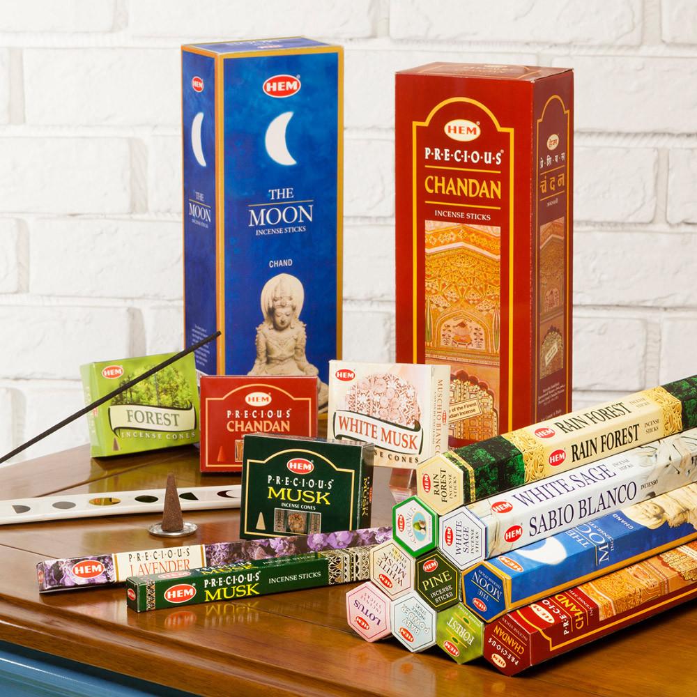 HEM 인센스 스틱 콘 인도 팔로산토 향 받침대