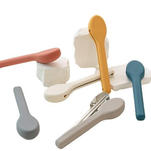 무소음 스텐 304 수저세트 실리콘 케이스