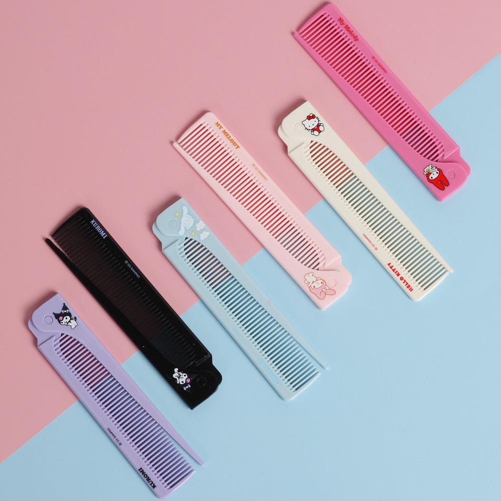 산리오 캐릭터 미니빗 마이멜로디 레드 접이식 꼬리빗 