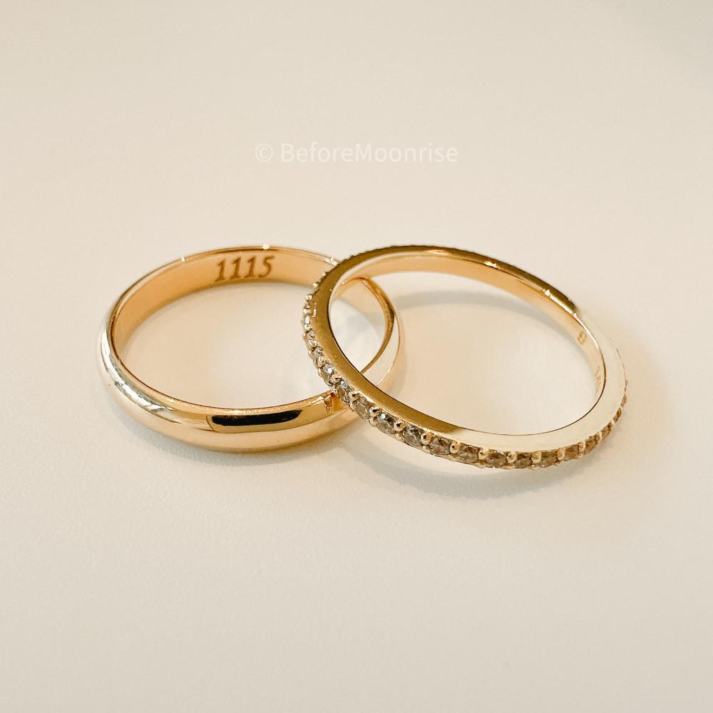 14K 18K 민자 심플 각인 반지 엥게이지 커플링 반돈반지 한돈반지