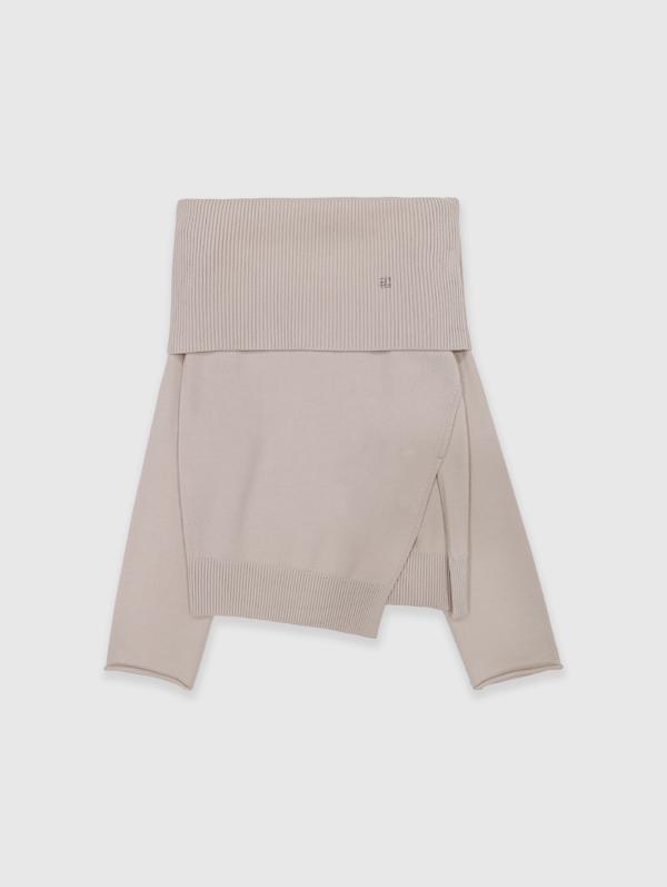 MUSH OFF SHOULDER KNIT (SAND BEIGE)