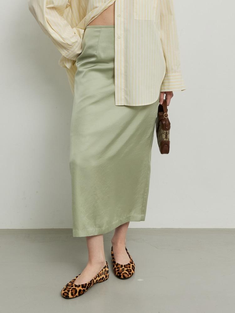 (예약배송) SILKY H LINE SKIRT - OLIVE