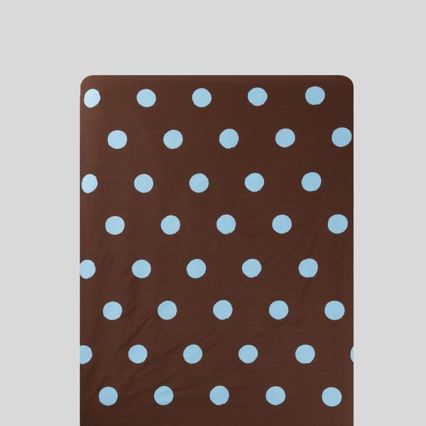 퍼 프리 볼드 도트 매트리스 커버_브라운/블루