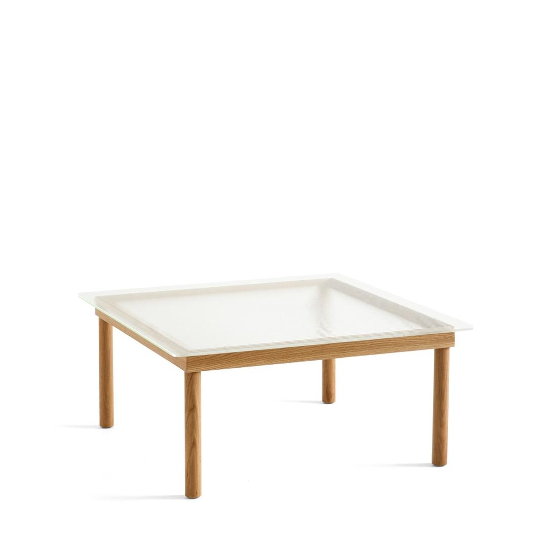 Kofi Table 80X80 Clear Reeded Glass-Oak