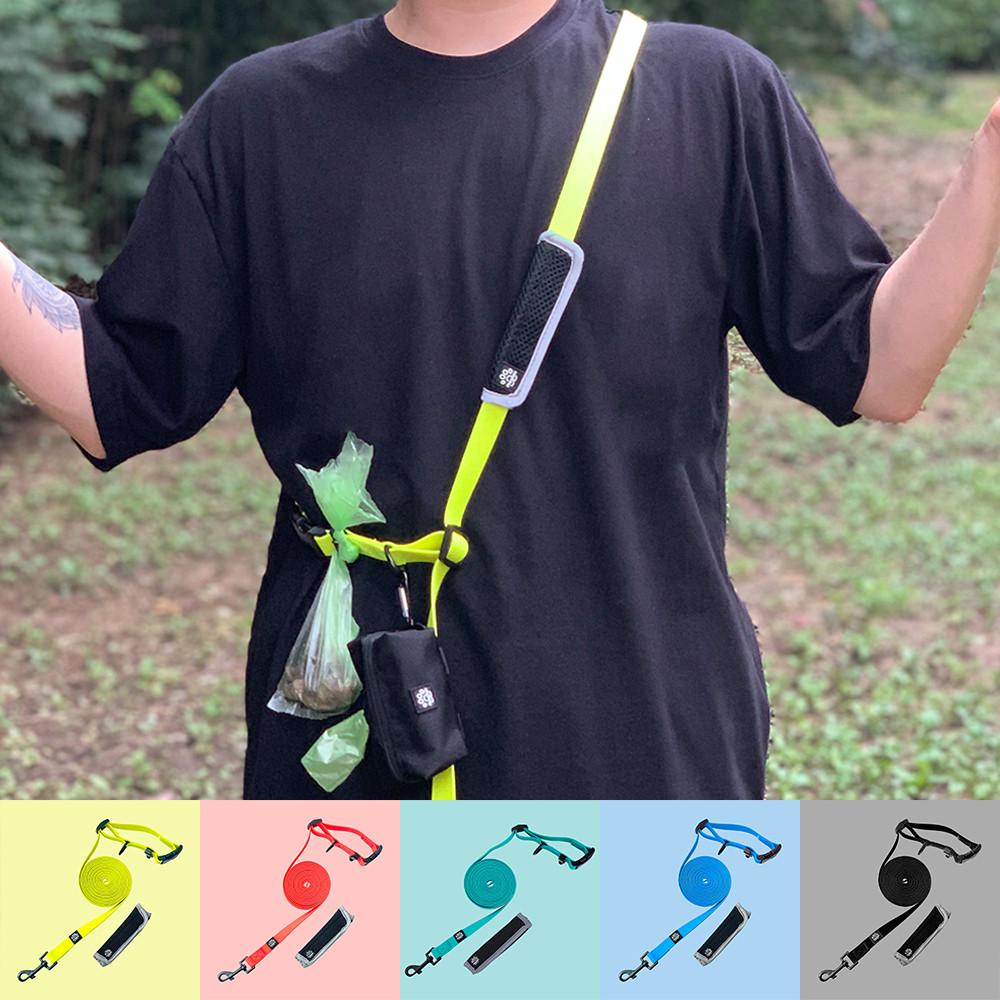 강아지 리드줄 핸즈프리 방수 산책줄 3미터 허리 어깨 S