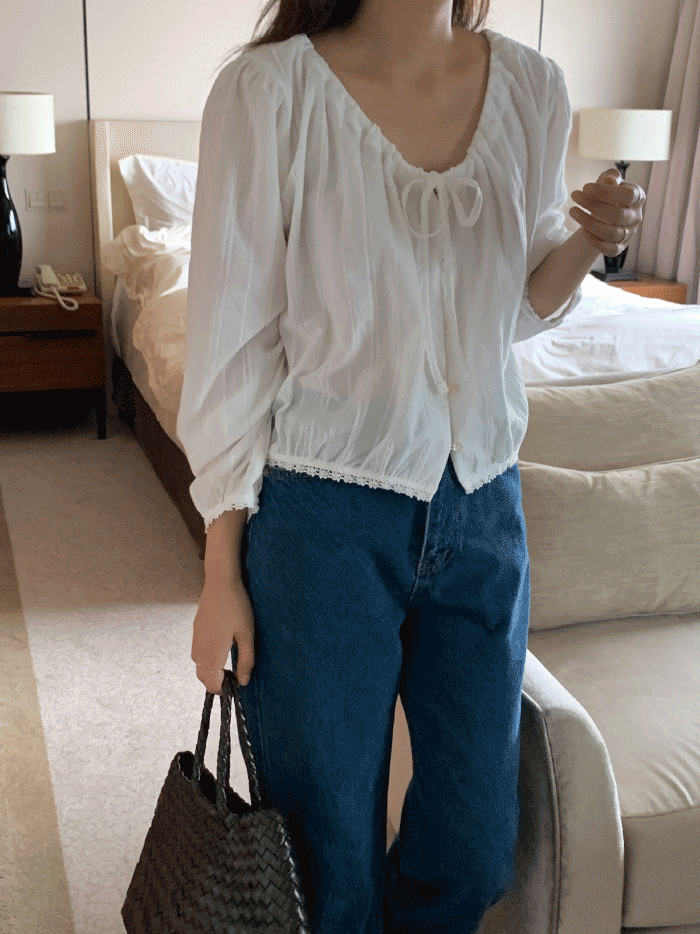 베리 스트링 블라우스 (2color)