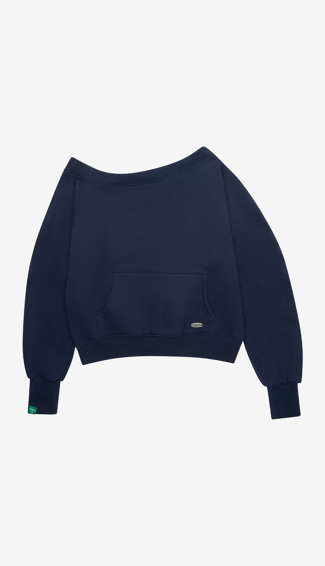 262. Pocket Boat Neck Sweatshirt _ Navy