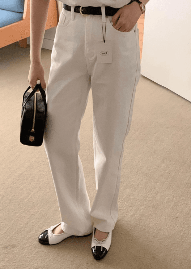 044 화이트 데님 팬츠