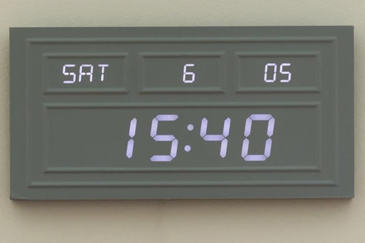 웨인스코팅 인테리어 LED 벽시계 38cm