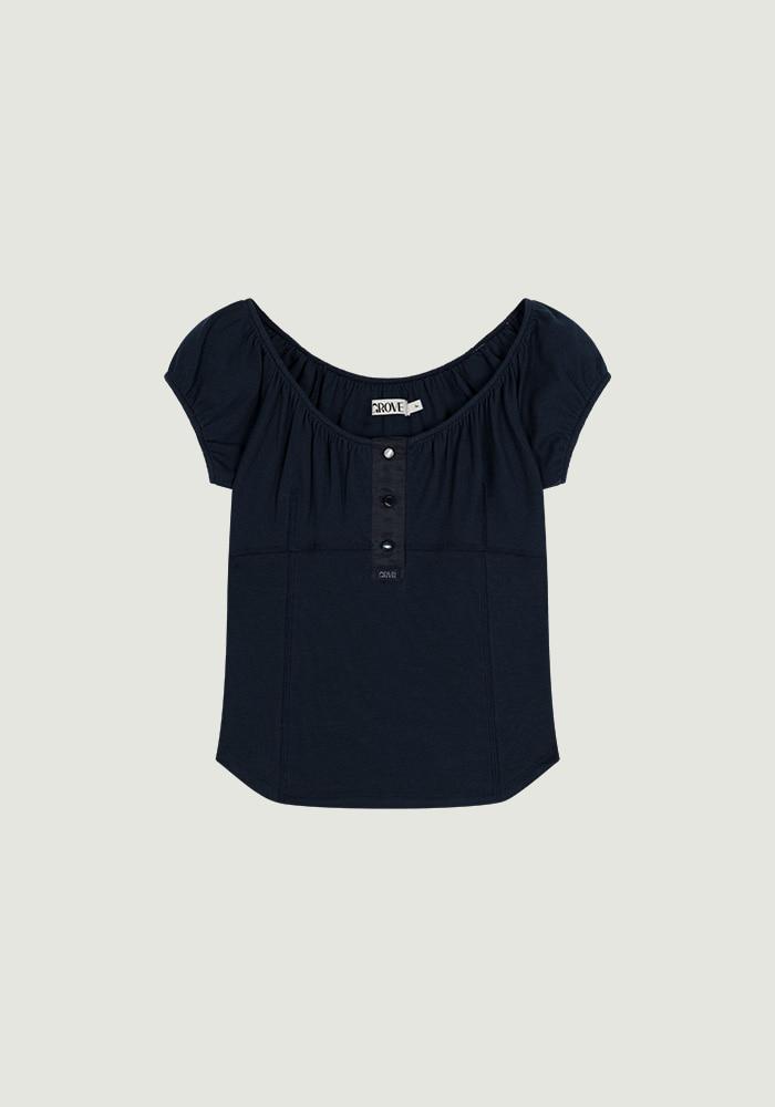 JOEY U-NECK TOP [2COLORS]