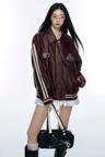 CHILI LIME New Retro Patch Track Leather Jacket (2color)