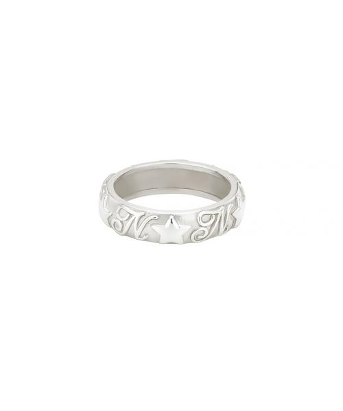 [silver925] star logo wide ring-silver