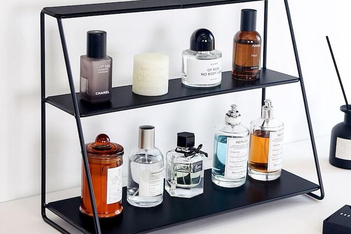 데일 완제품 2단 화장품 정리함 화장대 소품 수납함 철제 정리대 향수 수납장 진열 트레이
