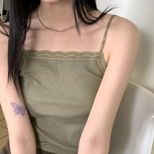 [2천장 판매] 본티 스퀘어 일자 레이스 끈 조절 레이어드 나시 슬리브리스