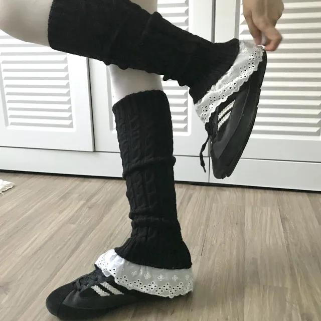 케이블 레이스 레그워머 / Cable lace leg warmer