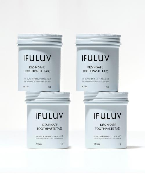 [4pack]키스앤세이프 순한 고체치약 90정x4개 6개월분 쇼핑백 포함