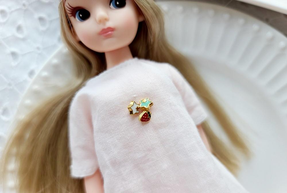 미니 인형 인형옷 부자재 단추 5개 육일돌 파올레나 4mm 5mm 딸기 별 레드 화이트