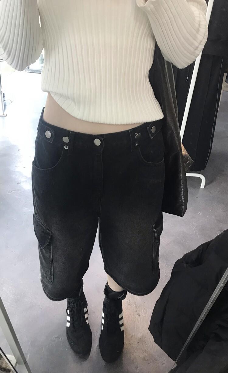 튜프티 [restock] cargo bermuda pants - black