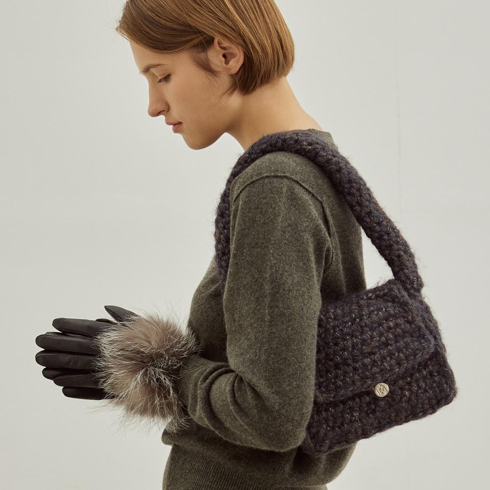 Charm Hand knitting Bag (Charcoal)