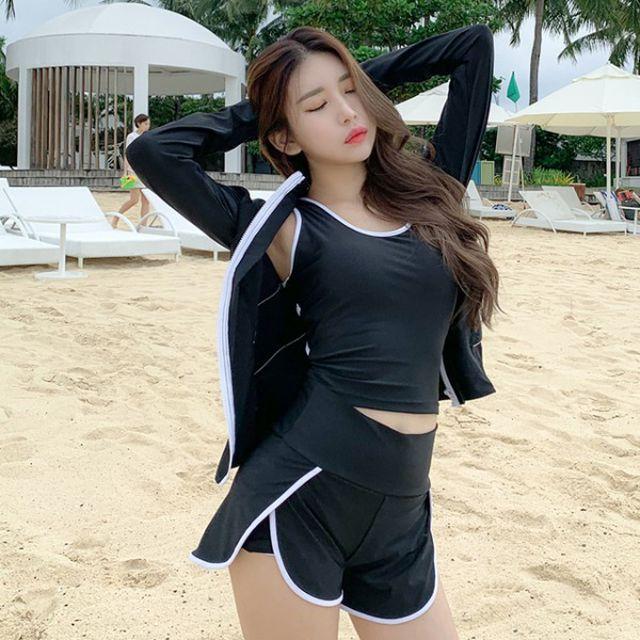 [쿠폰]슬릿블랙 래쉬가드SET (3P)