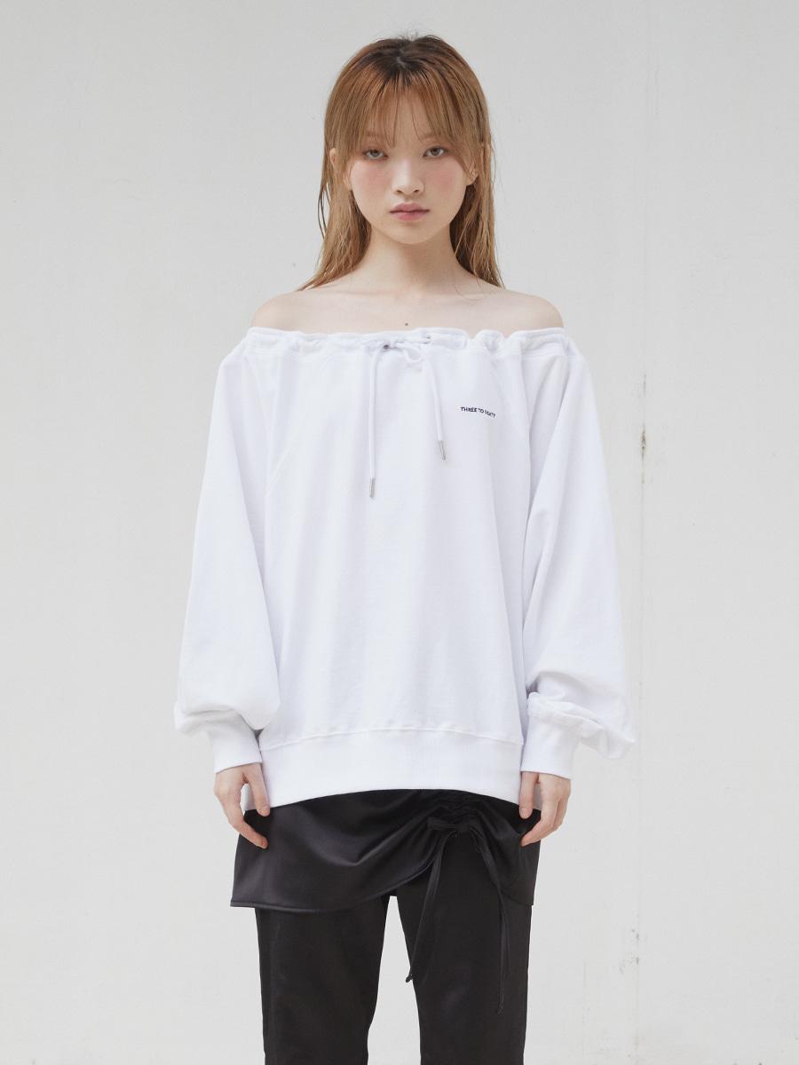 OFF SHOULDER SWEATSHIRT (WHITE)