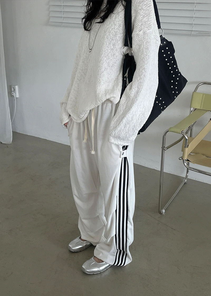 [주문폭주_unisex] wide string track pants (3c)