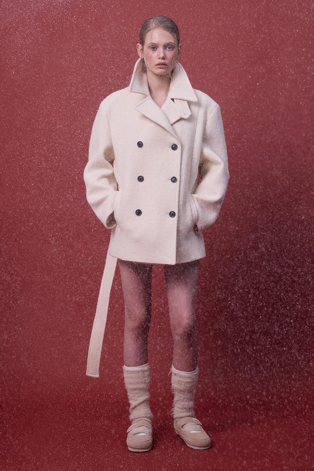 [4th Order] WOOL OVERSIZE HALF COAT (VANILA)