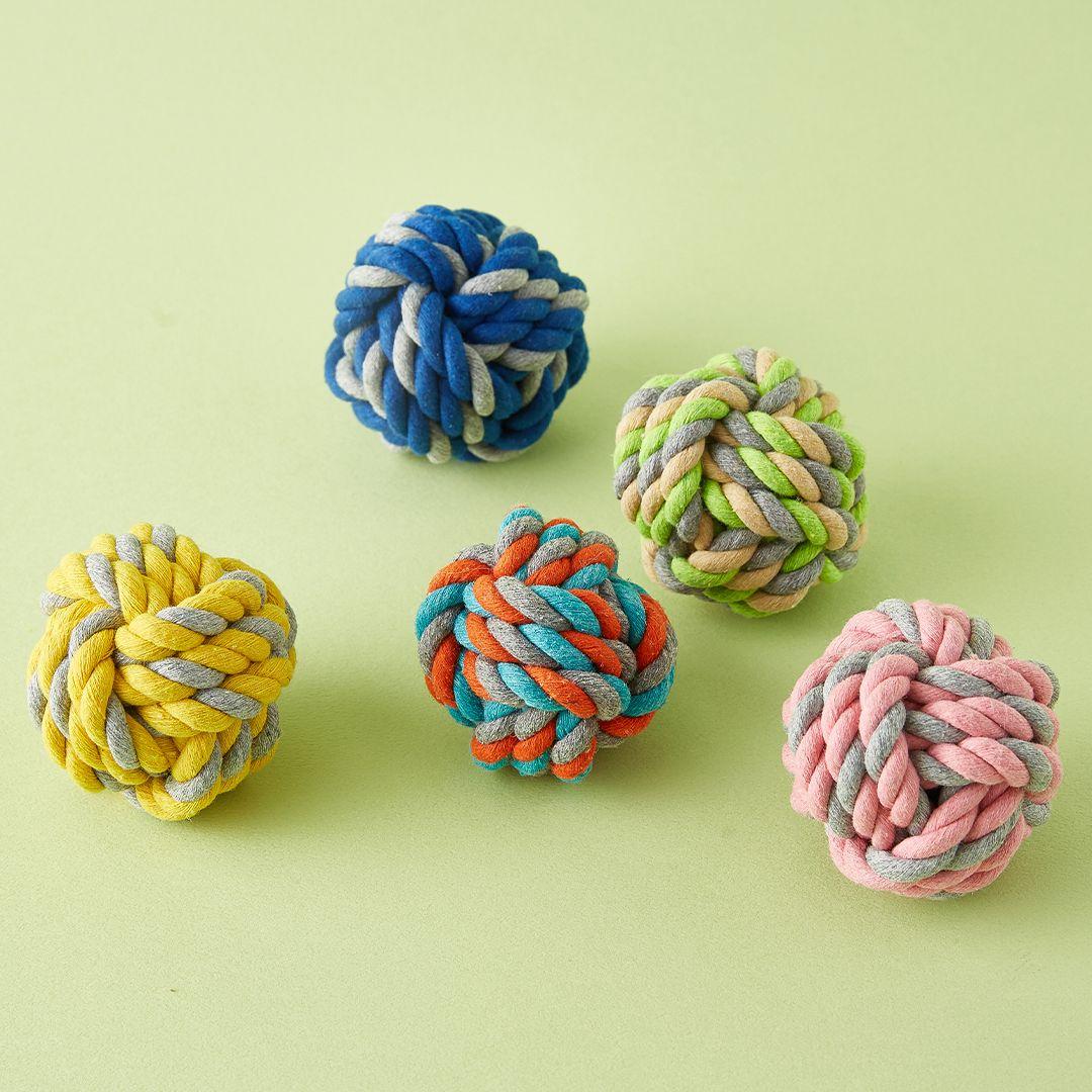 [가을페스타]펫홀릭 컬러 로프볼 옐로우/핑크/그린/오렌지