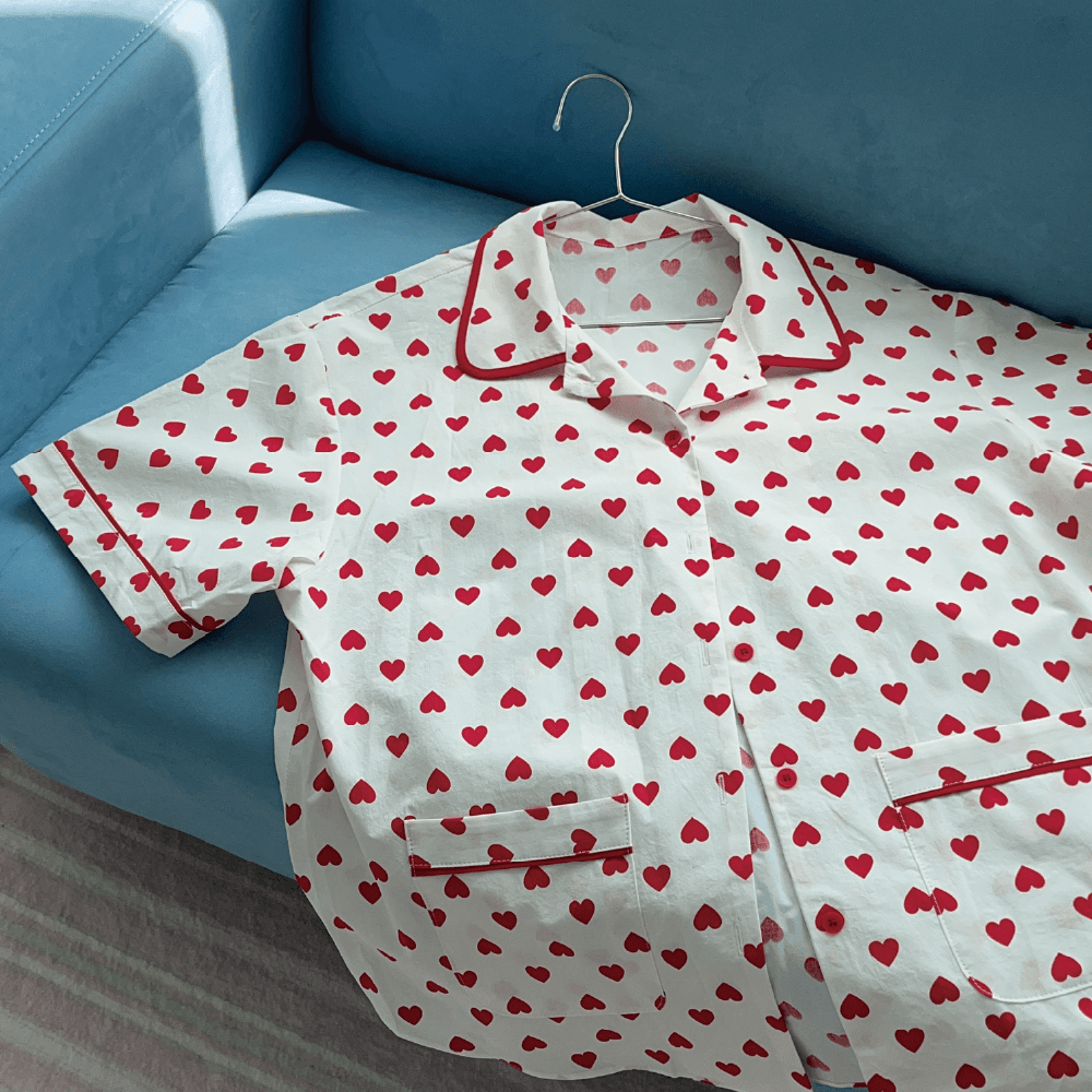 sunday pajama shirt - red