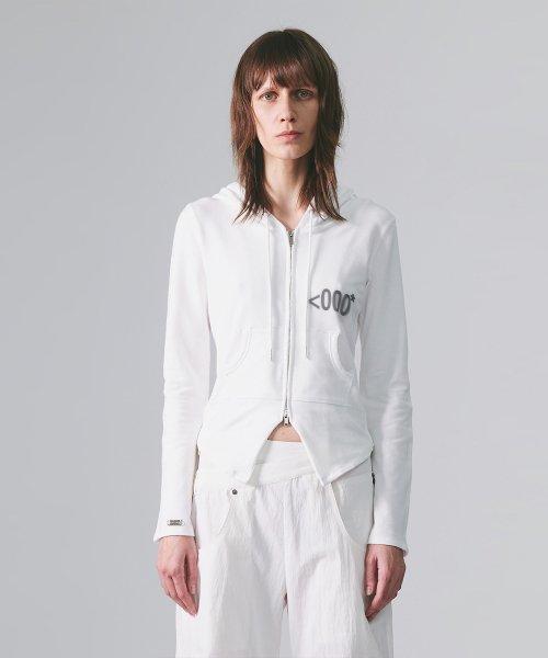 EMPTY SLIM FIT HOODIE ZIP-UP (WHITE)