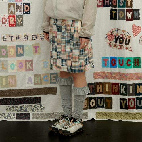 Wohelo Patchwork Warp Skirt 워헬로 패치워크 랩 스커트 (크림)