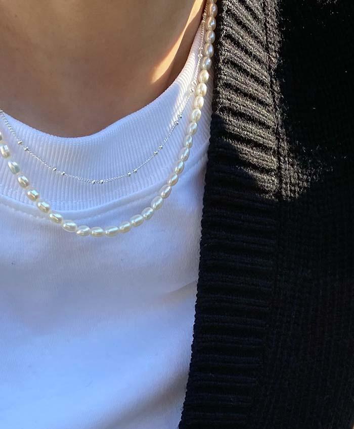 💚주문폭주💚[5차 재입고][925 silver] un.silver.34 / fresh-water pearl necklace ver.03