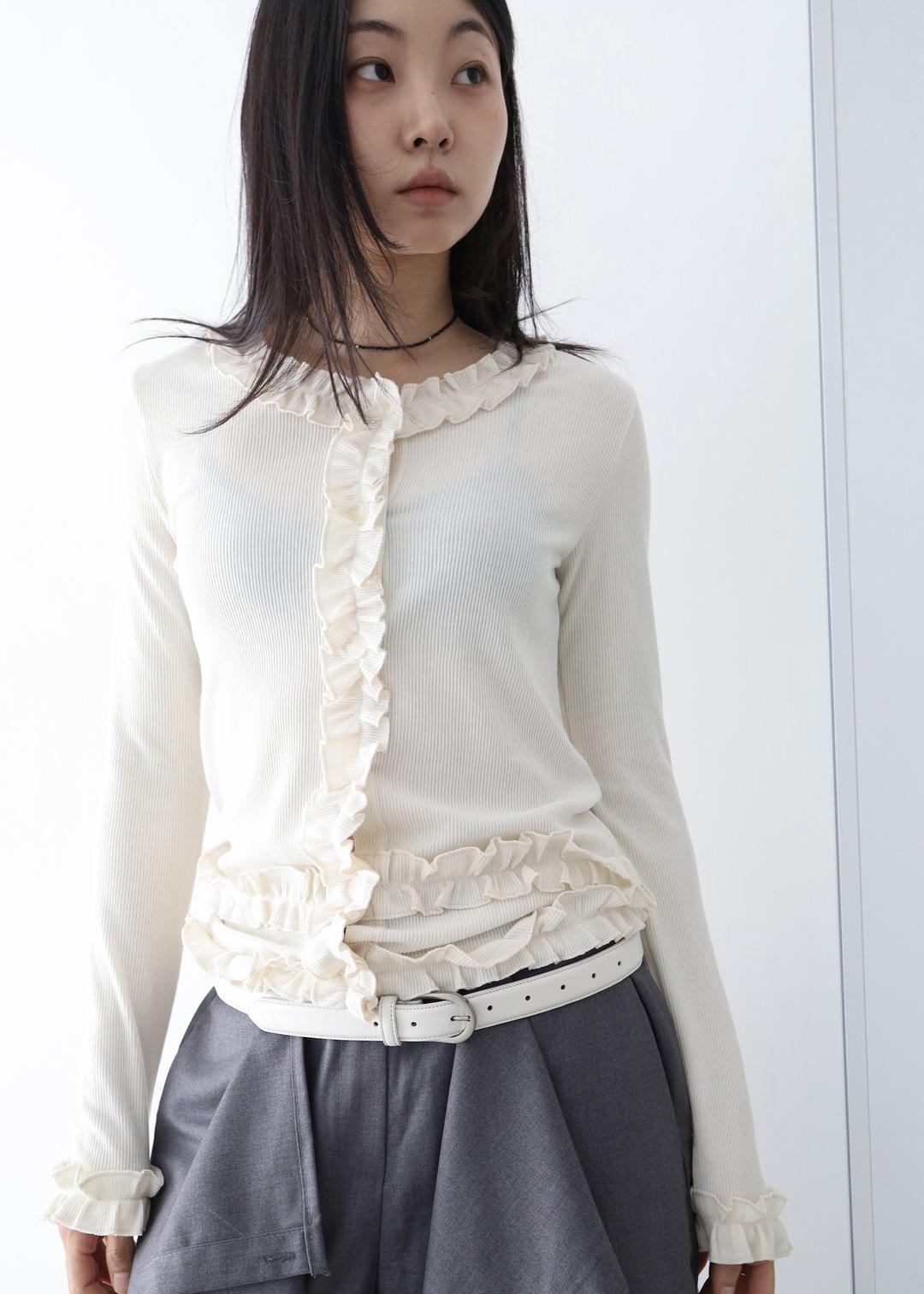 ruffle charm cardigan