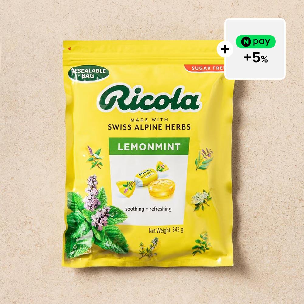 리콜라 스위스 허브 무설탕 캔디 대용량 레몬민트 342g 1개 + Npay5%