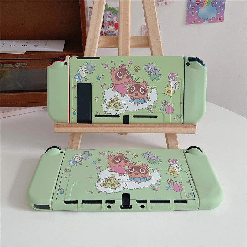 그린 동물의숲 너구리 스위치 케이스 OLED 커버 악세사리