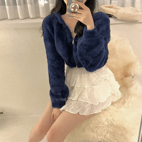 [캐시미어함유!여리함정석/전컬러소장] 클라우드 퍼 후드집업 - 5color