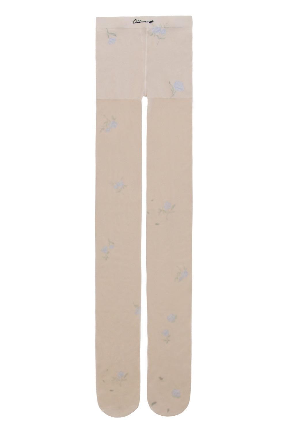 FLOWER STOCKING BEIGE