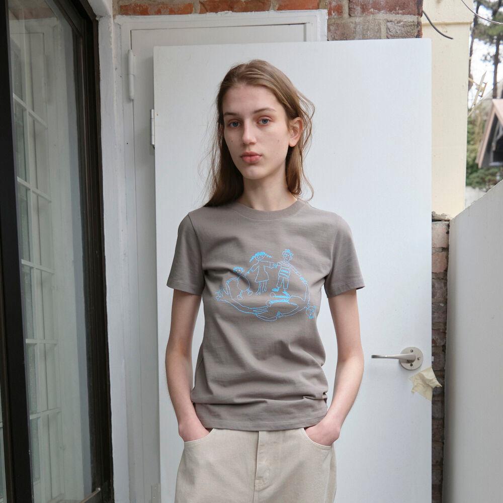 Holding Hands 티셔츠 (Khaki Brown)