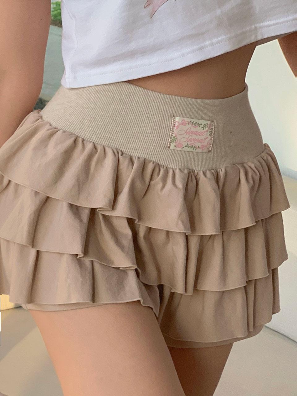 [PRE-ORDER] Cancan Mini Skirt Pants  - Brown