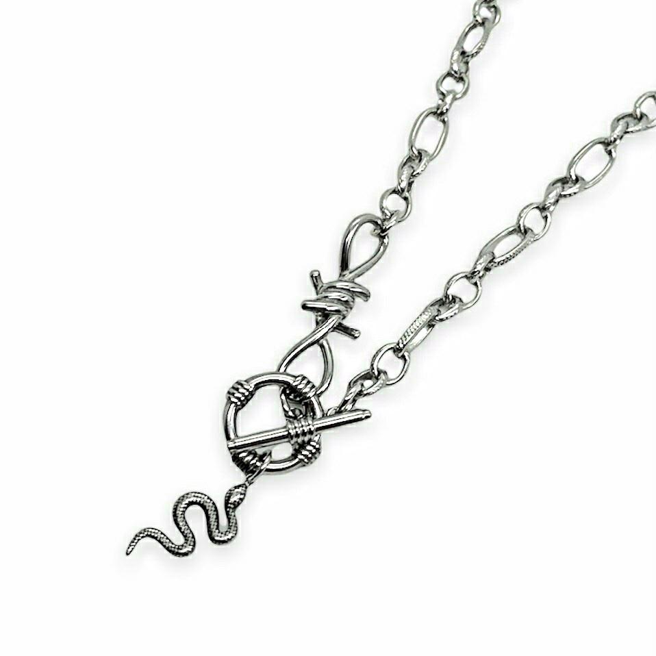 본아웃 뱀 어두운 유니크 체인 스트릿 밧줄 힙합 동물 남녀공용 굵은 목걸이
