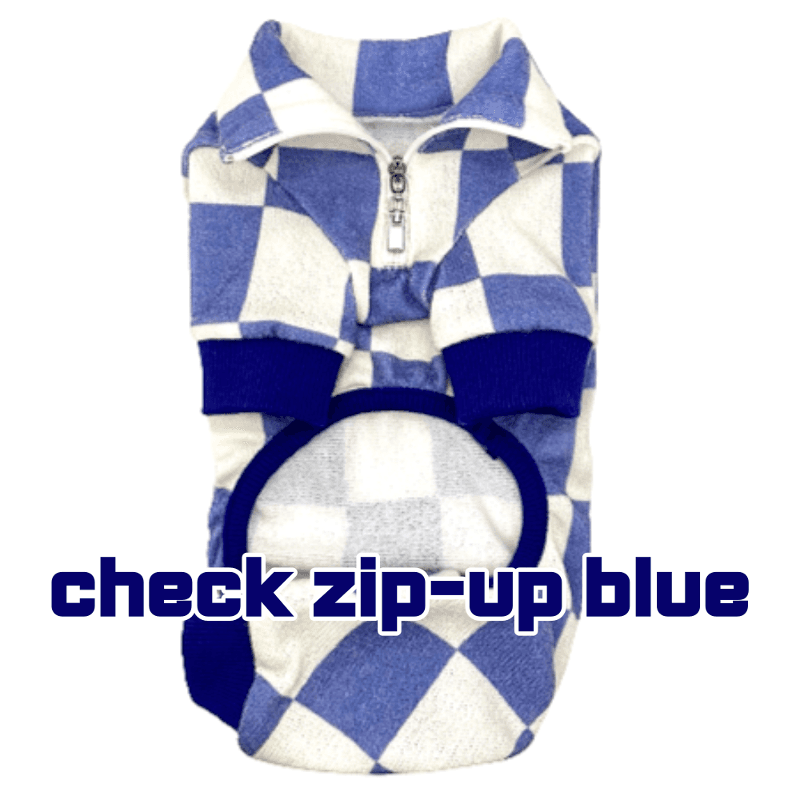 체크 집업 올인원(블루)