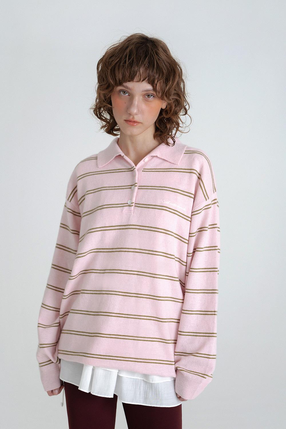 Cozit stripe knit_pink