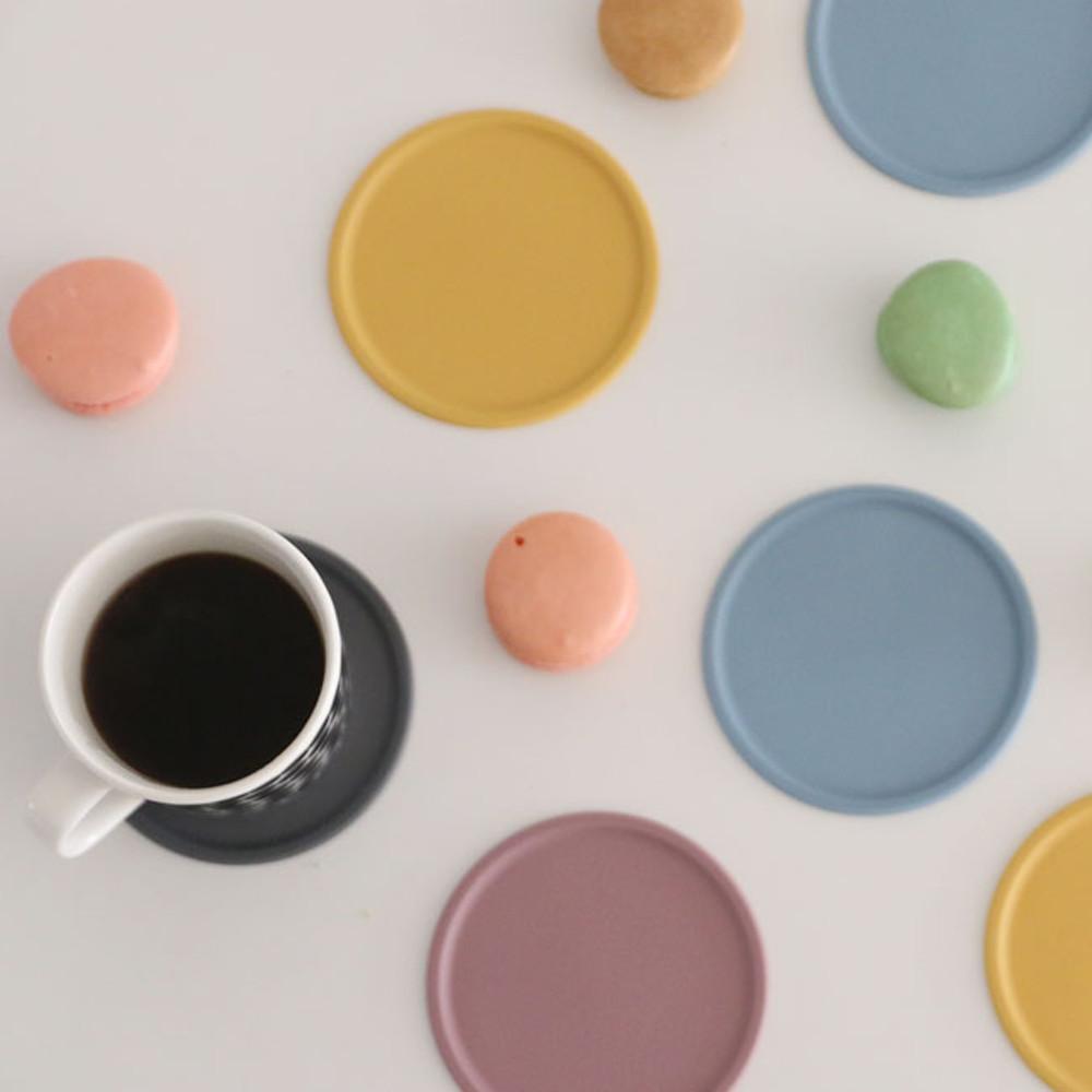 실리콘 마카롱 컵받침대 티코스터