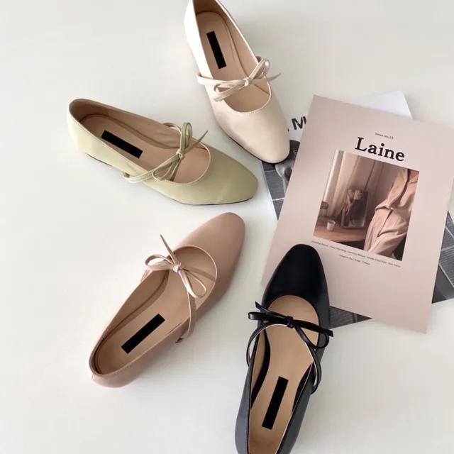 [국산수제] 러블리 리본 매듭 플랫 단화 2cm