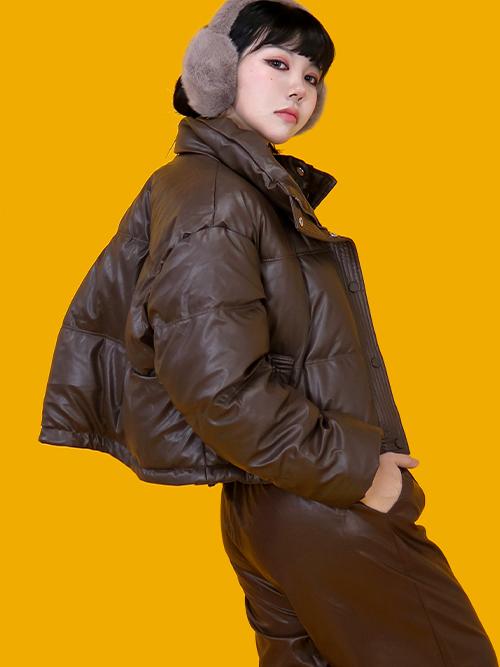 crack leather padding (3color)