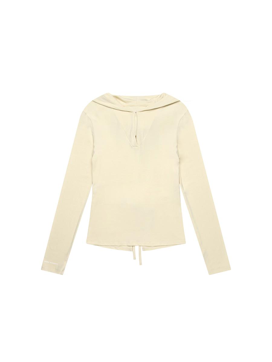 TIE-BACK LONG SLEEVE HOODIE YELLOW